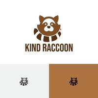 snäll tvättbjörn söta djur kid zoo logotyp vektor