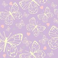 pastell bakgrund med fjärilar vektor