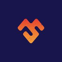 abstrakt initial bokstav som logotyp i orange färg isolerad i mörkblå bakgrund tillämpad för digitala kampanjtjänster logotyp även lämplig för de varumärken eller företag som har initialt namn sa vektor