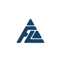 abstraktes Anfangsbuchstabe fl-Logo in blauer Farbe isoliert auf weißem Hintergrund für Anwaltskanzlei-Logo auch geeignet für Marken oder Unternehmen mit dem Anfangsnamen lf vektor