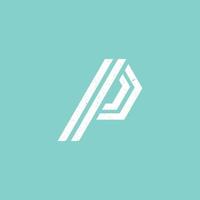 abstrakter Anfangsbuchstabe pp-Logo in weißer Farbe isoliert auf blauem Cyan-Hintergrund für das Logo der Online-Tourismusagentur, das auch für Marken oder Unternehmen mit demselben Anfangsnamen geeignet ist vektor