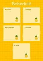 Tages- und Wochenplaner mit Ananas vektor