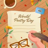 världen poesi dag koncept vektor