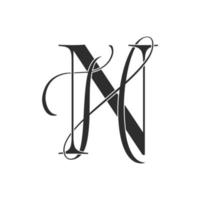 nh ,hv, monogram logotyp. kalligrafiska signatur ikon. bröllop logotyp monogram. modern monogram symbol. par logotyp för bröllop vektor