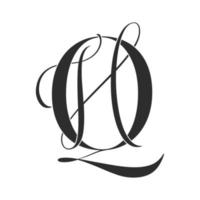 qh, hq, Monogrammlogo. Kalligraphisches Signatursymbol. Hochzeitslogo Monogramm. modernes Monogrammsymbol. Paarlogo für die Hochzeit vektor