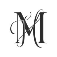 mh, hm, Monogramm-Logo. Kalligraphisches Signatursymbol. Hochzeitslogo Monogramm. modernes Monogrammsymbol. Paarlogo für die Hochzeit vektor