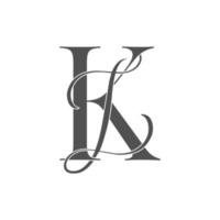 ki ,ik, monogram logotyp. kalligrafiska signatur ikon. bröllop logotyp monogram. modern monogram symbol. par logotyp för bröllop vektor