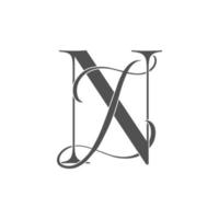ni, iv, Monogramm-Logo. Kalligraphisches Signatursymbol. Hochzeitslogo Monogramm. modernes Monogrammsymbol. Paarlogo für die Hochzeit vektor