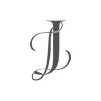 ji ,ij, monogram logotyp. kalligrafiska signatur ikon. bröllop logotyp monogram. modern monogram symbol. par logotyp för bröllop vektor