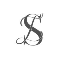 si, ist, Monogramm-Logo. Kalligraphisches Signatursymbol. Hochzeitslogo-Monogramm. modernes Monogrammsymbol. Paarlogo für die Hochzeit vektor