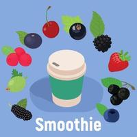 Smoothie-Konzept-Banner, isometrischer Stil vektor