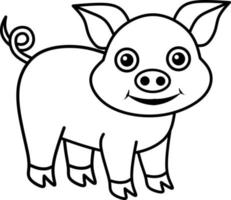 Linie Kunst Schwein Cartoon Malseite vektor