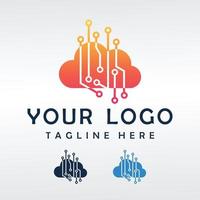 Cloud-Tech-Logo-Design in Farbe vektor