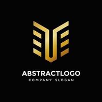 te et Brief Logo Icon Design goldene Farbe vektor