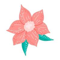 söt rosa blomma med textur, designelement för vykort, inbjudningar vektor