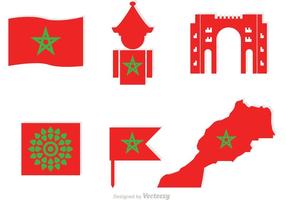 Marokko Element Icons Vektor