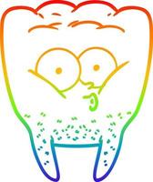 regnbågsgradient linjeteckning tecknad visslande tand vektor