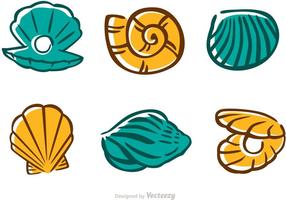 Set von Sea Shell Vektoren