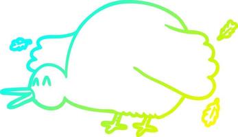 Kalte Gradientenlinie Zeichnung Cartoon Kiwi Vogel mit Flügeln vektor