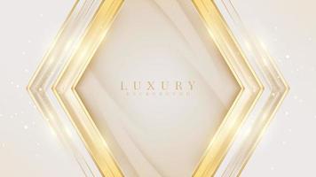 luxushintergrund mit goldlinienelement und glitzerlichteffektdekoration. vektor
