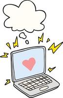 internet-dating-cartoon und gedankenblase vektor