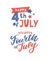 4. Juli stilvolles amerikanisches Unabhängigkeitstag-Design 4. Juli vektor