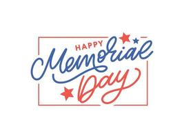 Happy Memorial Day - Sternenbanner Brief vektor