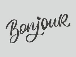 bonjour paris phrase vektor schriftzug kalligrafiepinsel
