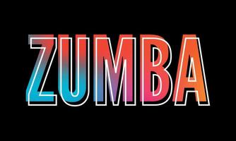 slogan zumba dansstudio. flerfärgad skivat ord vektor