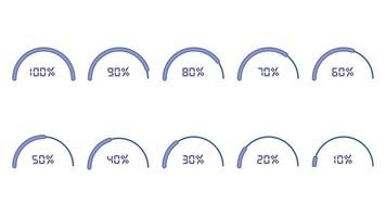 procent infographics element i form av halvcirkel vektor