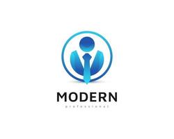 modernes geschäftsmann-logo-design. männliches Logo oder Symbol für Profil oder Avatar vektor