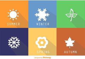 Flat Square Seasonal Vector Ikoner