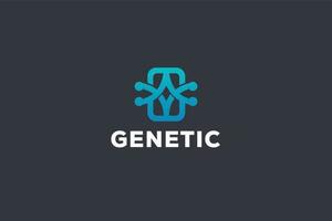 genetiska dna medicinska sjukhus vektor logotyp konceptdesign