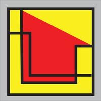 farbenfrohe, minimalistische Kunst in einem Quadrat vektor