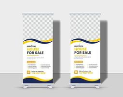 moderna fastigheter roll up banner design vektor