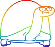 Regenbogen-Gradientenlinie Zeichnung Cartoon-Schildkröte vektor