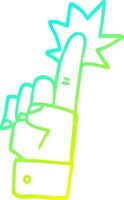 kall gradient linjeteckning tecknad pekande hand vektor