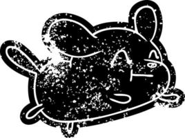 grunge ikon kawaii av en söt hund vektor