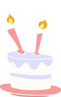 tecknad doodle av en födelsedagstårta vektor