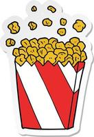 Aufkleber eines Cartoon-Kino-Popcorns vektor