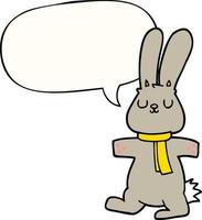 Cartoon-Kaninchen und Sprechblase vektor
