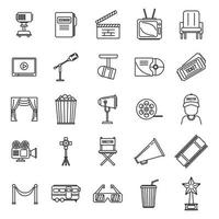 Studio Stage Director Icons Set, Umrissstil vektor