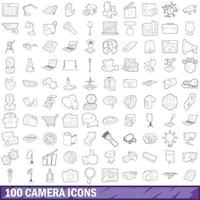 100 Kamerasymbole gesetzt, Umrissstil