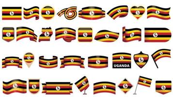 uganda ikoner som tecknad vektor. flagga kampala vektor