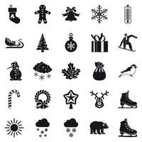 Weihnachtsfeiertage Icons Set, einfachen Stil vektor