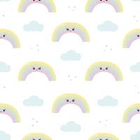 kawaii nahtloses muster mit lustigem regenbogen. süßer druck für telefonhülle, hintergründe, mode, geschenkpapier und textilien. Vektor-Illustration vektor