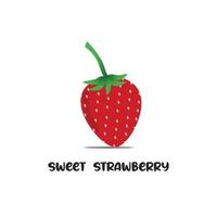 süße Erdbeere auf weißem Hintergrund vektor