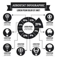 aerostat infographic koncept, enkel stil vektor