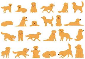 golden retriever-ikonen stellten karikaturvektor ein. Hund Labrador