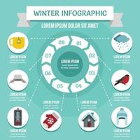 vinter infographic koncept, platt stil vektor